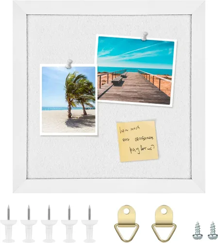 Miniatura 8 de Tablero de anuncios de corcho, tableros de corcho para paredes con fieltro, pequeño tablero de corcho con marco negro, tablero decorativo