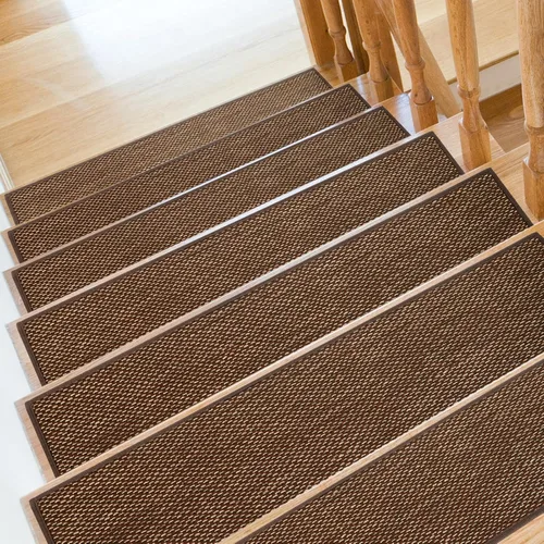 Miniatura 11 de SMILOOL Peldaños Antideslizantes para Escalones de Madera Interior Paquete de 4, 8" X 30", Alfombra para Escaleras de Madera, Alfombras