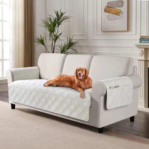 Miniatura 30 de TAOCOCO Fundas de sofá impermeables extragrandes para mascotas y perros con respaldo antideslizante, fundas para asientos de sofá con bolsillo