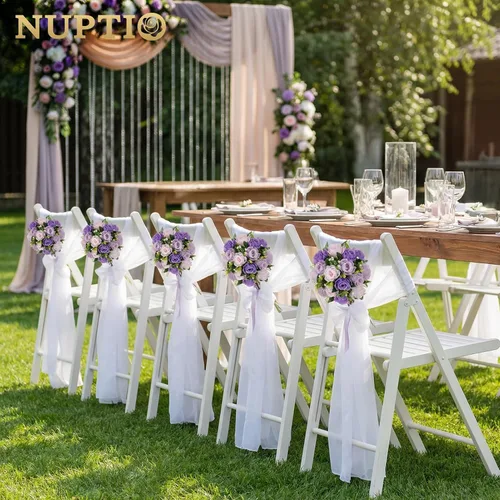 Miniatura 111 de NUPTIO Centros de mesa de flores para mesas de boda: arreglo de bolas de flores artificiales rosa y blanco para bodas, fiestas, 2 piezas de rosas