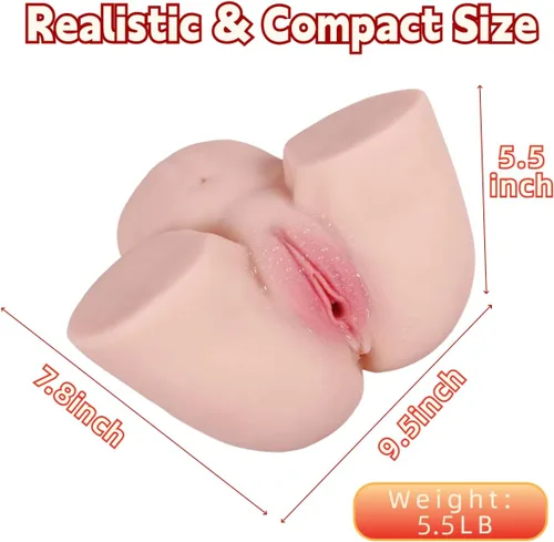 Miniatura 5 de Muñeca sexual masturbador masculino de 5.5 libras, juguetes sexuales realistas con vagina y anal cadera para hombres adultos masturbación