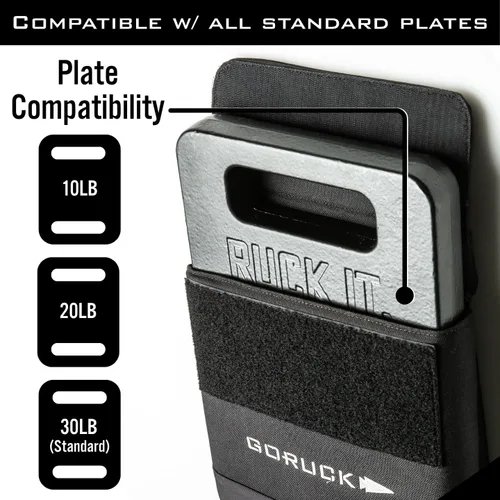 Miniatura 8 de GORUCK Ruck Plate Carrier 3.0 - Mochila de Rucking con Peso Aerodinámica con Soporte Ergonómico para la Espalda y Correas Extra Acolchadas, Negro