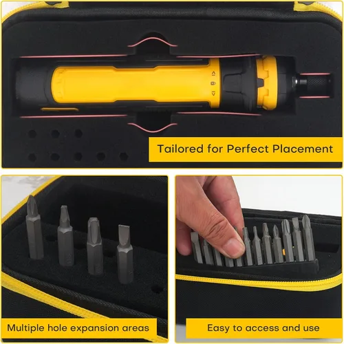 Miniatura 5 de YouKnow Funda de viaje compatible con destornillador inalámbrico DEWALT (DWHT66719) y puntas de destornillador con espuma personalizada