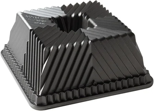 Nordic Ware Bundt Sartén cuadrada, capacidad de 10 tazas, grafito