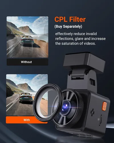 Miniatura 13 de VANTRUE E1 Lite - Cámara de tablero para vehículo, WiFi, GPS, 1080P, control de voz, visión nocturna, modo de estacionamiento de 24 horas, detección