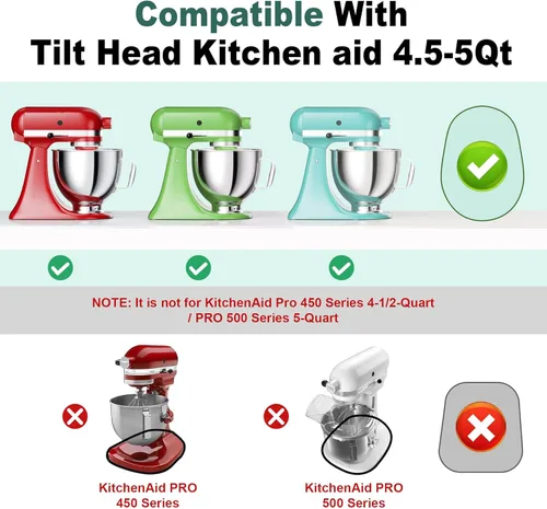 Miniatura 3 de GuanQiao Alfombrilla deslizante de bambú de grado alimenticio para mezclador de cabeza inclinada KitchenAid de 4,5-5 Qt, alfombrilla deslizante