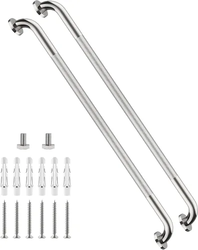 Miniatura 64 de Barra de agarre antideslizante para ducha de 24 pulgadas, acabado blanco frotado con aceite, diámetro de 1.25", Barra de agarre para baño Munzong