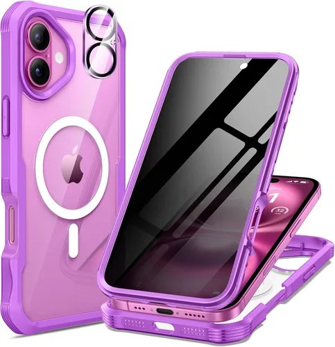 Miniatura 18 de seacosmo para iPhone Air Funda, Carcasa Completa con Protector de Privacidad de Vidrio Templado 9H Integrado y Protector de Lente de Cámara