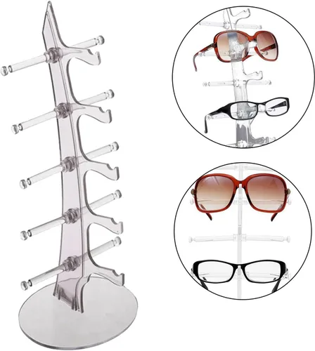 Miniatura 7 de Organizador de caja de joyería para mujeres y niñas para 5 lentes de sol soporte para gafas caja de joyería de viaje caja de pecho 494 transparente