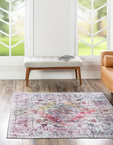 Miniatura 12 de Unique Loom Yara Collection - Alfombra de área Yash (2' x 3' Rectángulo, Lino Carbón/Beige)