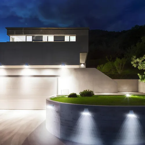 Miniatura 8 de Foco para exteriores alimentado por energía solar, luces de terraza del atardecer al amanecer, 2 modos ajustables de 90°, ideal para ubicación