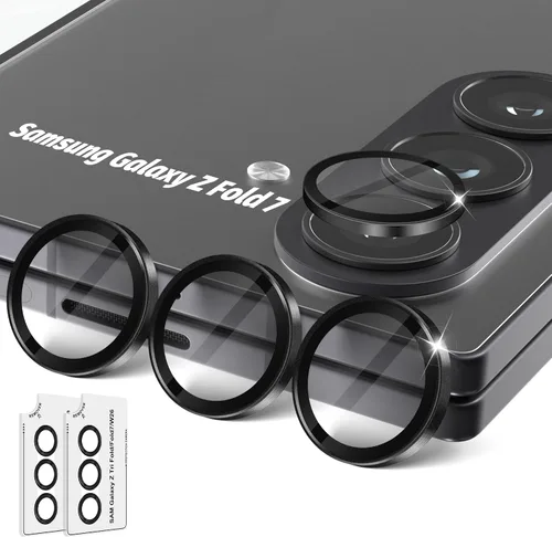 Miniatura 18 de Orzero Protector de lente de cámara compatible con Samsung Galaxy S25, bandeja de instalación de un solo paso, cubierta de vidrio con anillo