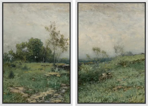 Miniatura 102 de MUDECOR Lienzo enmarcado para pared, bosque brumoso, reflejos, paisaje tranquilo, ilustraciones modernas, arte decorativo, bohemio, tranquilo/zen