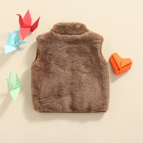 Miniatura 3 de Tiacham Chaleco para bebé, niña, niño, ropa de otoño e invierno, chaleco de sherpa sin mangas, ropa de abrigo para niños