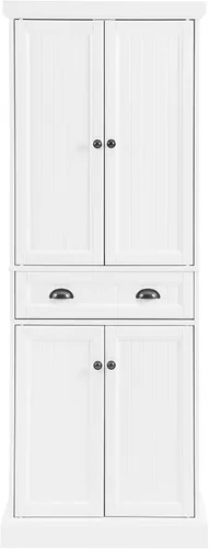 Miniatura 4 de Crosley Furniture Shoreline Coastal - Armario de almacenamiento para despensa con estantes, cocina, comedor o lavandería, color blanco