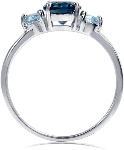 Miniatura 3 de Silvershake Anillo de compromiso o compromiso de plata de ley 925 chapado en oro blanco para mujer