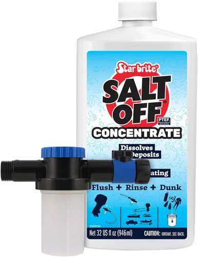 Kit STAR BRITE Salt Off – Aplicador y 32 OZ de concentrado para limpieza de motores marinos y eliminación de sal en botes, remolques, equipo de