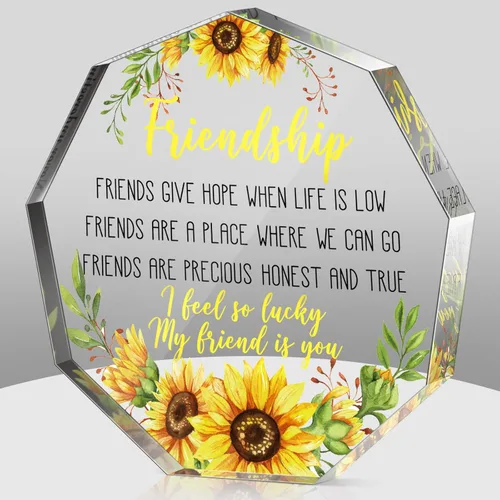 Miniatura 15 de Regalo de amistad navideño para mujeres y niñas, regalo de despedida, regalo de cumpleaños para mejores amigas, placa acrílica para amigos, regalo