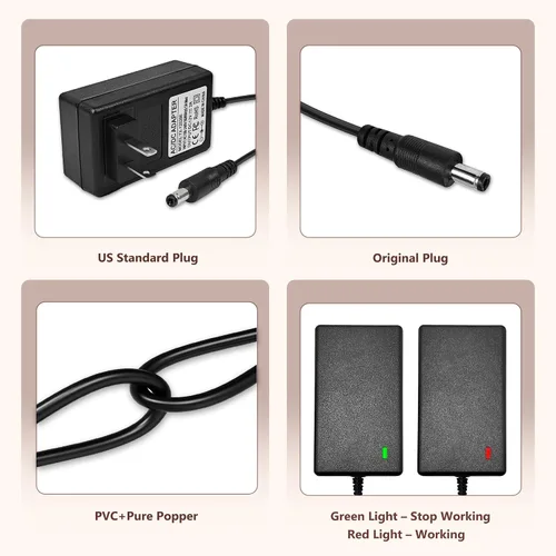 Miniatura 5 de Cargador masajeador de cuello de 12 V para masajeador de espalda y cuello Zyllion Shiatsu, compatible con RESTECK/Vellax/Medcursor/Mirakel/InvoSpa