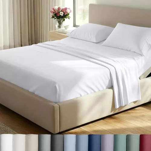 Miniatura 29 de California Design Den Juego de sábanas King de bolsillo profundo, sábanas de lujo de 800 hilos, juego de ropa de cama de satén 100% algodón