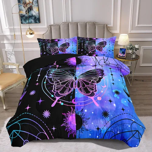 Miniatura 8 de Juego de edredón de 3 piezas con 2 fundas de almohada, tamaño Queen, diseño africano de DJ Girl de microfibra suave, regalo para mujeres y niñas