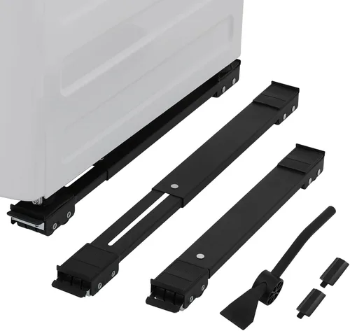 LUCKUP Rodillos de electrodomésticos resistentes con barra de palanca, soporte extensible para lavadora, rodillos para muebles, base de refrigerador
