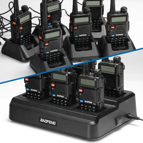 Miniatura 6 de BAOFENG Cargador de seis vías UV-5R Estación de carga multiunidad para UV-5R 8W BF-F8HP GT-5R UV-5R+ Plus UV-5RE UV-5RTP UV-5RX3 UV-5RA UV-5G Walkie