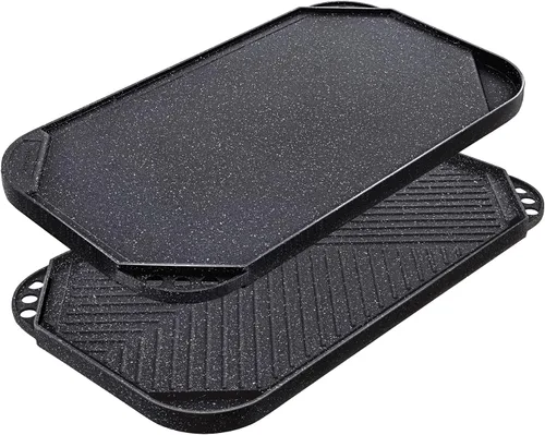 Miniatura 14 de SENSARTE Sartén Parrilla Antiadherente para Estufas, Plancha Versátil con Boquillas de Vertido, Superficie de Cocción Cuadrada Grande, Sartén Gris