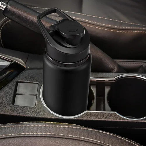 Miniatura 5 de 10 botellas de agua de aluminio de 17 onzas reutilizables con tapa a presión para bicicleta, botella de agua de metal, ligera, portátil, a prueba