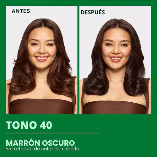 Miniatura 2 de Garnier Color de Cabello Nutrisse Crema Nutritiva, 40 Marrón Oscuro (Chocolate Oscuro) Tinte Permanente para el Cabello, 1 Unidad