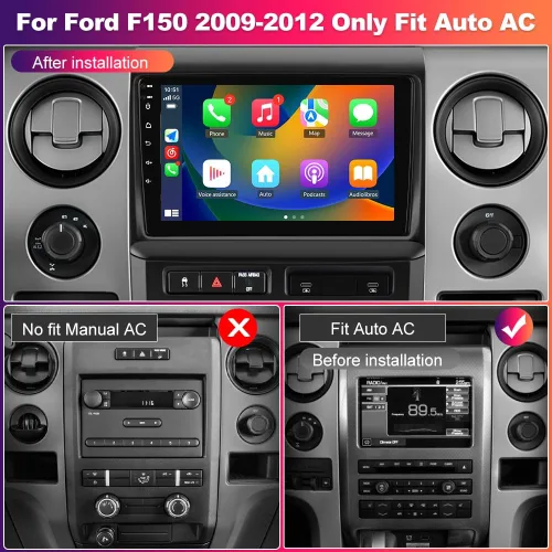 Miniatura 3 de AWESAFE Estéreo de coche de 4 núcleos de 64 GB para Ford F150 2009 2010 2011 2012, pantalla táctil de 9 pulgadas, actualización de radio F150