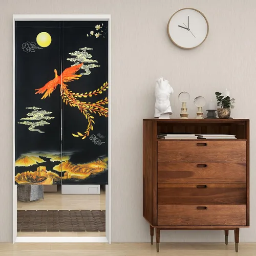 Miniatura 10 de LIGICKY Cortinas Noren estilo japonés para puerta, gruesas, largas, impresas, tapices colgantes para decoración del hogar, 33.5 x 47.2 pulgadas
