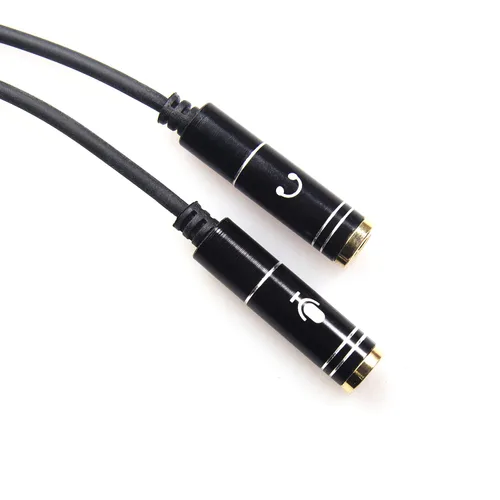 Miniatura 9 de REXUS Paquete de 2 cables de audio estéreo con divisor en Y de 0.138 pulgadas, 4 polos macho a 2 hembras para auriculares, adaptador divisor