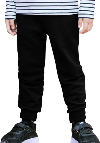 Miniatura 3 de T.H.L.S Pantalones deportivos de algodón para niños pequeños y niñas, pantalones deportivos activos con bolsillos de 1 a 7 años, paquete de 3