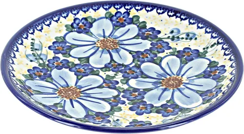 Miniatura 19 de Platos de postre amarillos Alyssa de cerámica polaca de Blue Rose - Diámetro de 7.5" - Hermoso plato para pastel, aperitivos o bocadillos