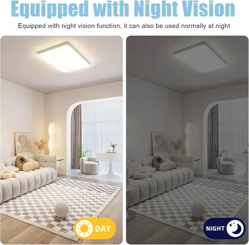 Miniatura 5 de Cámara WiFi para interiores con montaje en techo visible 1080P HD - para monitoreo de mascotas y ancianos, diseño redondo, sin detección de humo