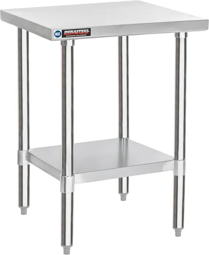 Miniatura 60 de DuraSteel Carrito de acero inoxidable NSF de 30 x 72 pulgadas, mesa de preparación de alimentos resistente con estante inferior, isla de cocina