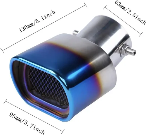 Miniatura 2 de Punta Cuadrada de Escape de Automóvil de Acero Inoxidable, de 2.5" a 3.7" Tubo de Escape Universal para Automóvil Tubo de Cola Garganta Tubo