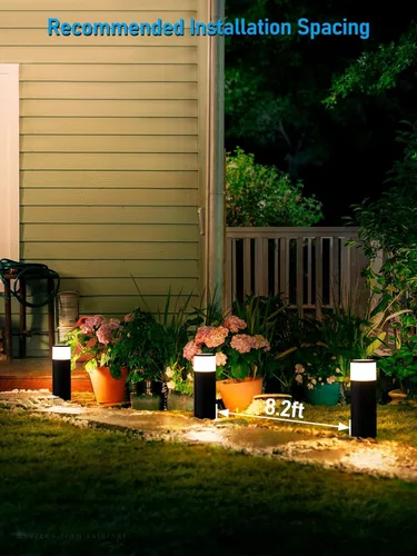Miniatura 6 de LEONLITE Paquete de 8 luces LED de 5 W para trayectoria de bolardo de paisaje, luces de paisaje de bajo voltaje de 12 V-24 V, 3000 K blanco cálido