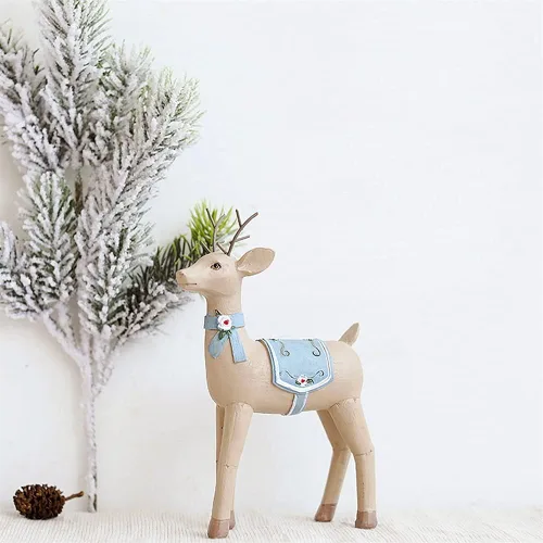 Miniatura 3 de Chinese feng Shui Statue Sculpture Painted Deer Desktop Decorations European Retro Small Decorations Home Living Room Wine Cabinet Desktop Crafts