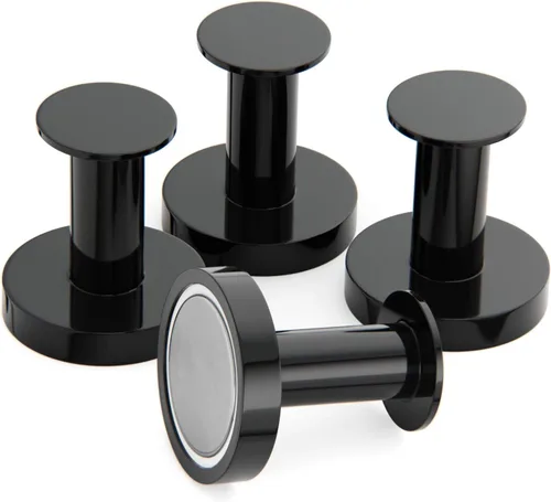 Miniatura 12 de Mavoro Ganchos magnéticos fuertes para colgar abrigos y bolsas. Juego de 2 ganchos magnéticos negros resistentes, 52 imanes de tierras raras