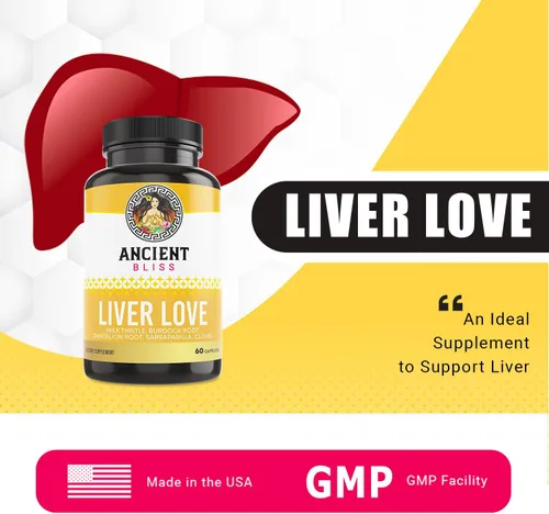 Miniatura 2 de Ancient Bliss Liver Love - Suplemento natural de desintoxicación hepática y salud hepática de cardo mariano - Apoya el hígado saludable en hombres