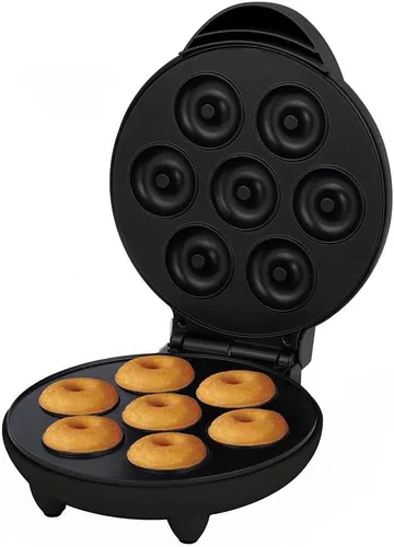 Miniatura 7 de Mini máquina para hacer donas, máquina de donas de 1200 W, puede hacer 7 donas, calefacción de doble cara, sartén antiadherente, adecuada