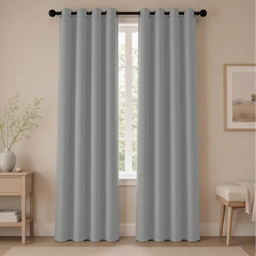 Miniatura 80 de Cortinas de oscurecimiento de habitación de 45 pulgadas de largo para dormitorio y sala de estar, cortinas térmicas aislantes con ojales