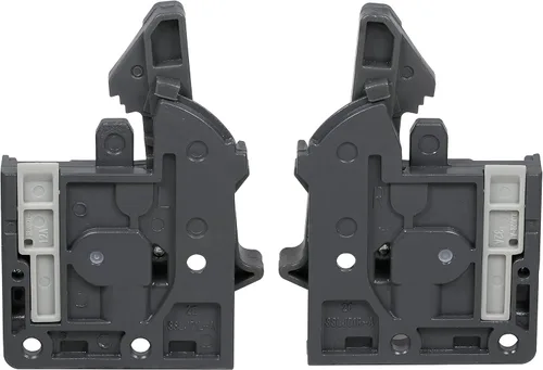 Miniatura 2 de 3 pares de dispositivos DTC de bloqueo frontal de plástico para cajones empotrados, color gris con tornillos incluidos