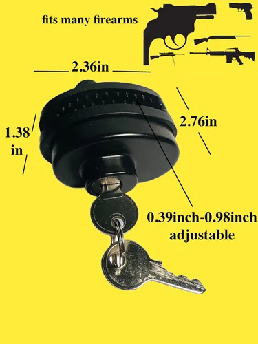 Miniatura 4 de Cerradura de gatillo de pistola con llaves, cerradura universal para pistola de gatillo igual, fácil de transportar, 1 cerradura de llave