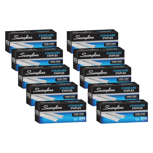 Miniatura 9 de Swingline® Grapas estándar, 1/4 ", tira completa, caja de 5,000