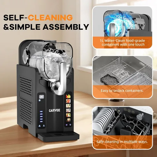 Miniatura 3 de Máquina de granizado para el hogar, máquina de bebidas congeladas de 70 onzas con pantalla LED y 6 programas preestablecidos, enfriador rápido