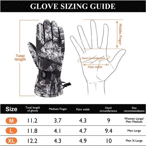 Miniatura 7 de HOIHOO Ski Gloves, Waterproof Snow Gloves -30 Winter Gloves for Cold Weather Touchscreen Snowboard Gloves Warm for Men Women