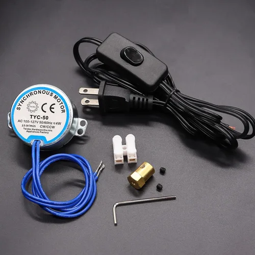 Miniatura 6 de Twidec /Motor eléctrico síncrono de la plataforma giratoria 2.5-3RPM/MIN 50/60Hz 4W CCW/CW AC100~127V Motor de sincronización para torneador